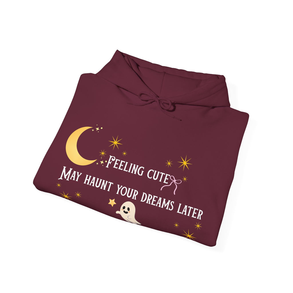 Hoodie — Moon & Stars “Feeling Cute May Haunt Your Dreams Later” Graphic
