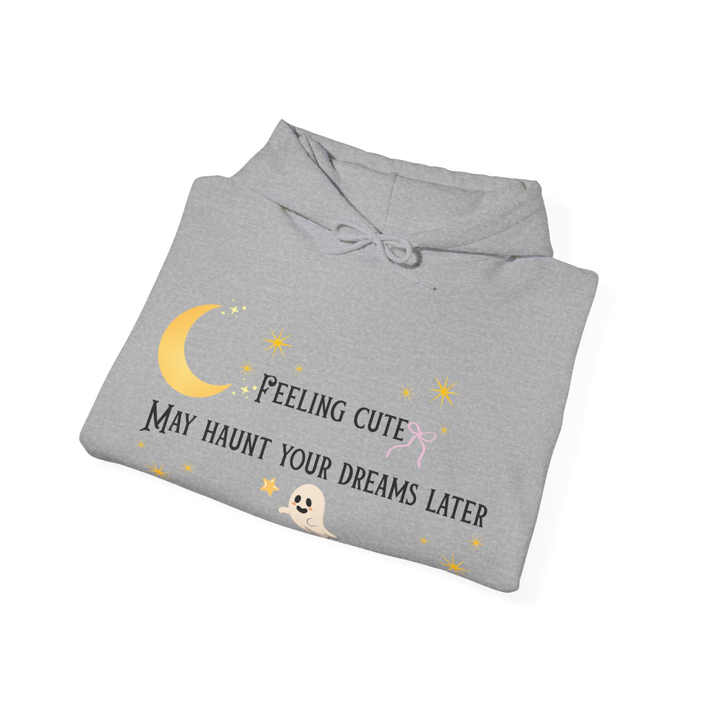 Hoodie — Moon & Stars “Feeling Cute May Haunt Your Dreams Later” Graphic