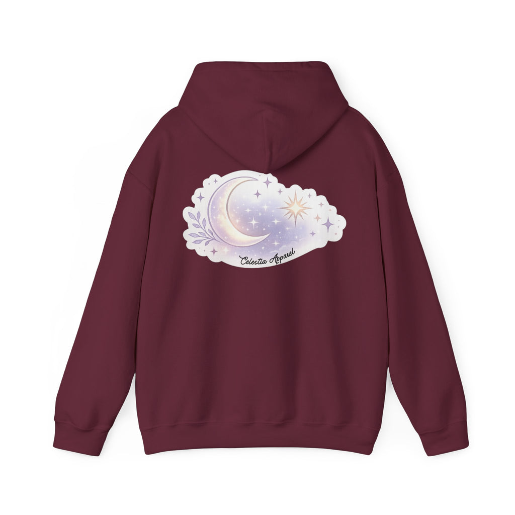 Hoodie — Moon & Stars “Feeling Cute May Haunt Your Dreams Later” Graphic