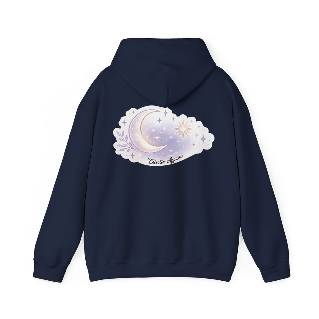 Hoodie — Moon & Stars “Feeling Cute May Haunt Your Dreams Later” Graphic