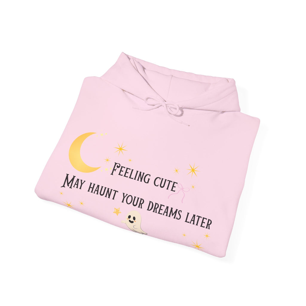 Hoodie — Moon & Stars “Feeling Cute May Haunt Your Dreams Later” Graphic